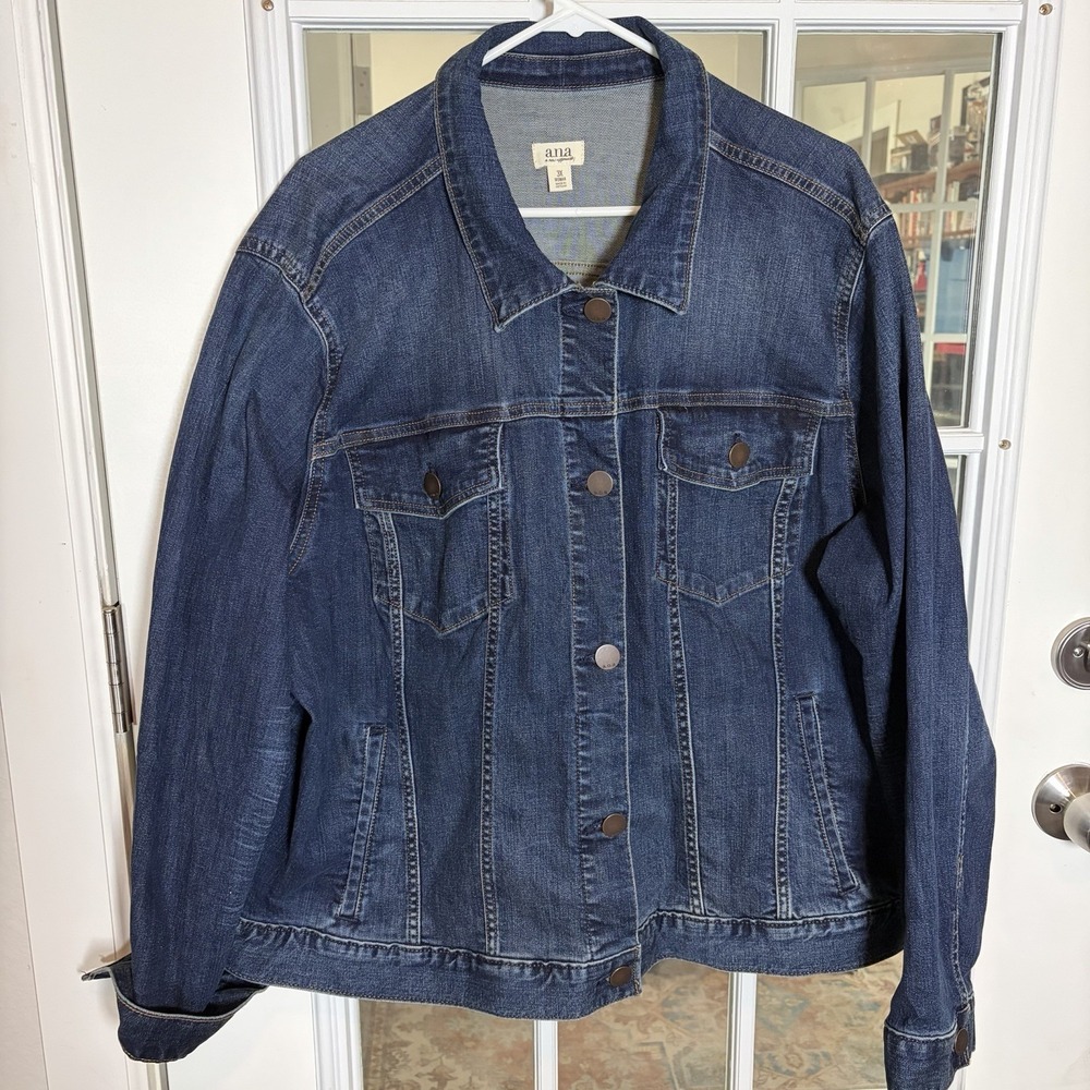 Oversized Denim Jean Jacket 3X Plus Size Stretch A.N.A